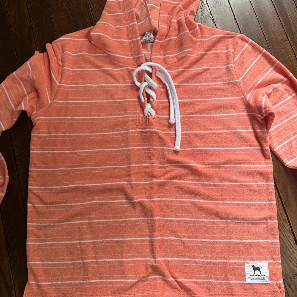 Women’s Striped Hoodie - Orange by the Black Dog